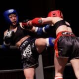 Hyedie Hashimoto Kicks During Muay Thai Fight - Lotus Fitness Toronto