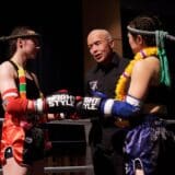 Hyedie Hashimoto Muay Thai Fight with Ref and Opponent
