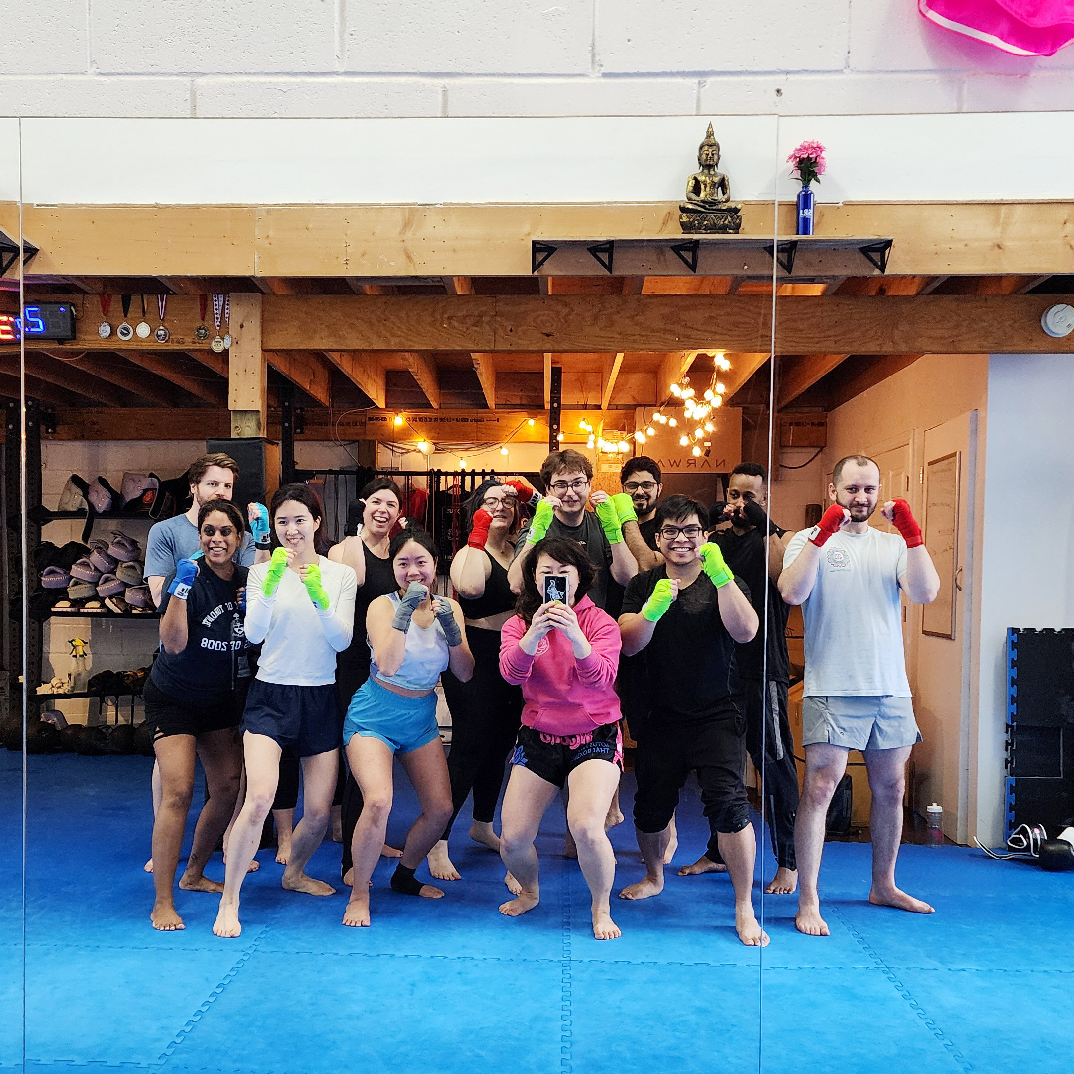 group of students at lotus fitness and thai boxing