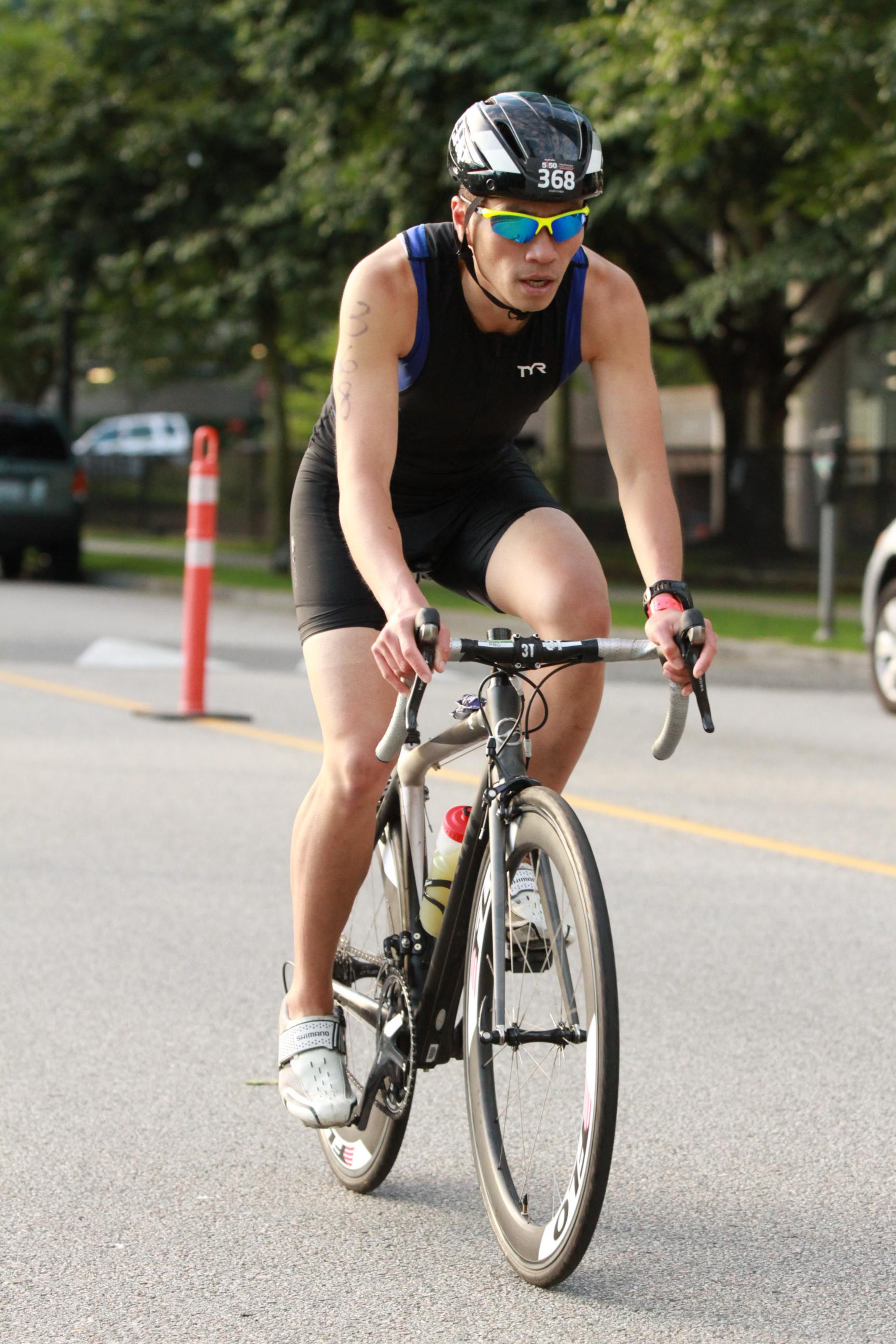 triathlete riding bike
